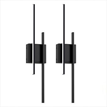 24.4 in Rechargeable LED Wall Lights 2 Pack Matte Black 6W 3CCT Dimmable Remote Timer