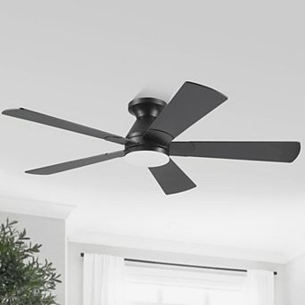 52 in Flush Mount Ceiling Fan with LED Light and Remote Control, 3CCT Dimmable, 6 Speeds