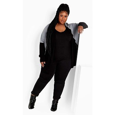 Avenue Women's Plus Size Splice It Cardigan