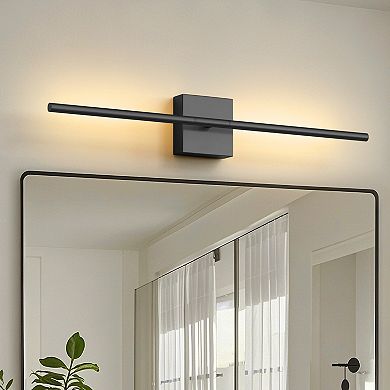 28.3in Rechargeable Smart Wall Lights 2 Pack Matte Black RGBCW APP Remote Music Sync