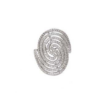 AGP PARIS Spiral Pavé Statement Ring - Free Size