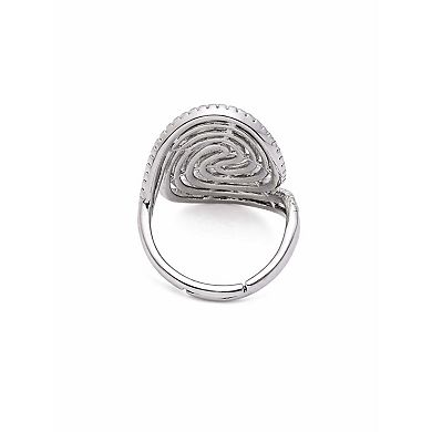 AGP PARIS Spiral Pavé Statement Ring - Free Size