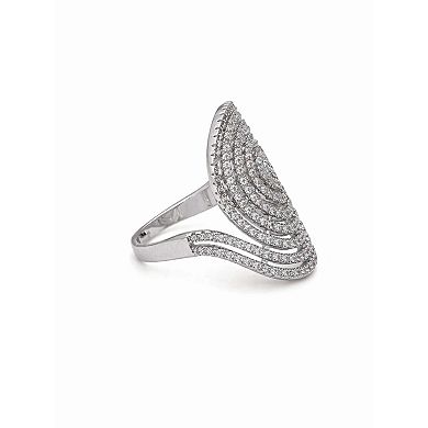 AGP PARIS Spiral Pavé Statement Ring - Free Size