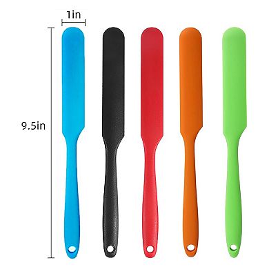 Silicone Spatula Set of 5, Heat Resistant Cake Cream Butter Scraper