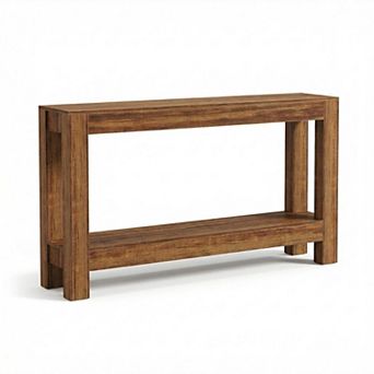 ANIXOL Rustic Narrow 2 tier Farmhouse Console Table