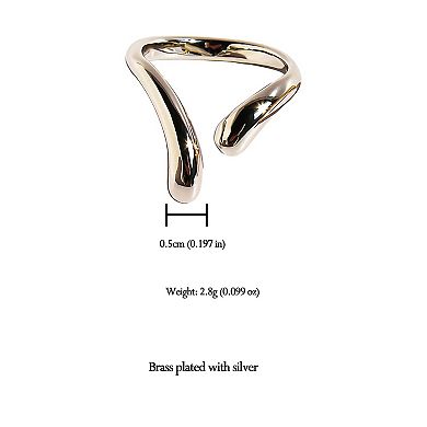 Women's Minimalist Geometric Open Ring - Adjustable Line Statement Ring for Daily & Modern Styling