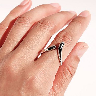 Women's Minimalist Geometric Open Ring - Adjustable Line Statement Ring for Daily & Modern Styling
