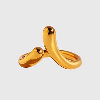 Women's Minimalist Geometric Open Ring - Adjustable Line Statement Ring for Daily & Modern Styling