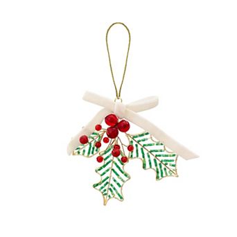St. Nicholas Square® Beaded Holly Christmas Ornament