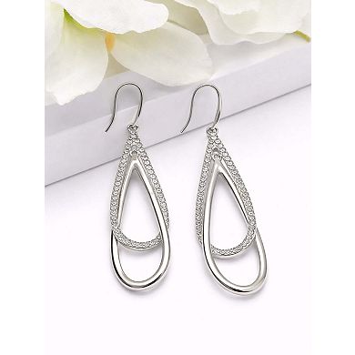 AGP PARIS Double Loop Pavé Drop Earrings