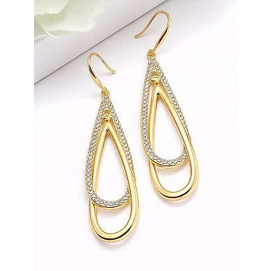 AGP PARIS Double Loop Pavé Drop Earrings