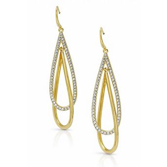 AGP PARIS Double Loop Pavé Drop Earrings