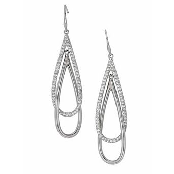 AGP PARIS Double Loop Pavé Drop Earrings