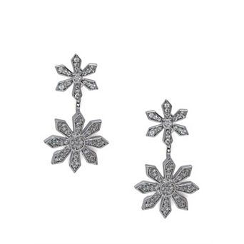 AGP PARIS Double Daisy Crystal Drop Earrings
