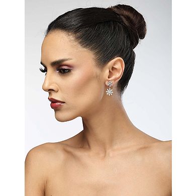 AGP PARIS Double Daisy Crystal Drop Earrings