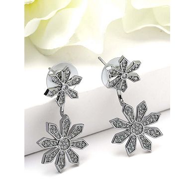 AGP PARIS Double Daisy Crystal Drop Earrings