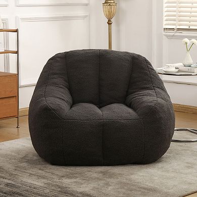 GOODSILO Oversized Fluffy Bean Bag Sofa Chair with Memory Foam Filling