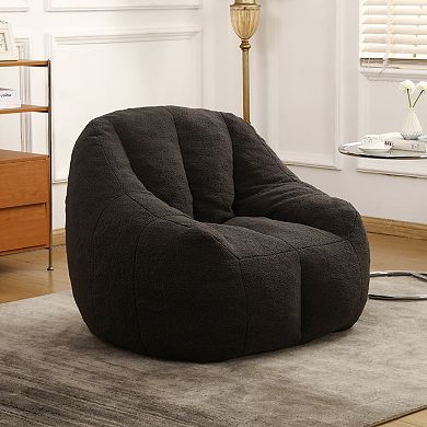 GOODSILO Oversized Fluffy Bean Bag Sofa Chair with Memory Foam Filling