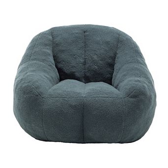 GOODSILO Oversized Fluffy Bean Bag Sofa Chair with Memory Foam Filling