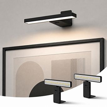 9.5 in Rechargeable LED Wall Light 2 Pack Matte Black Remote Dimmable 3CCT Timer 3000mAh for Bedroom