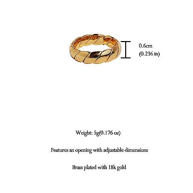 Women's Twisted Open Cuff Ring - Adjustable Statement Ring for Daily & Stylish Wear