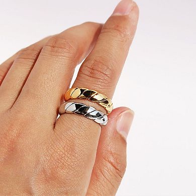 Women's Twisted Open Cuff Ring - Adjustable Statement Ring for Daily & Stylish Wear