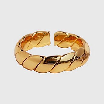 Women's Twisted Open Cuff Ring - Adjustable Statement Ring for Daily & Stylish Wear