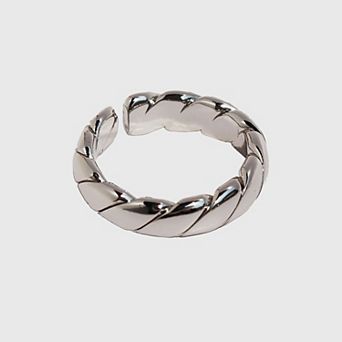 Women's Twisted Open Cuff Ring - Adjustable Statement Ring for Daily & Stylish Wear
