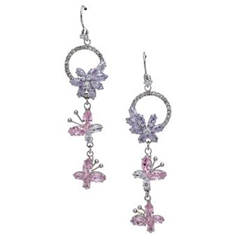 AGP PARIS Floral Halo Chandelier Earrings