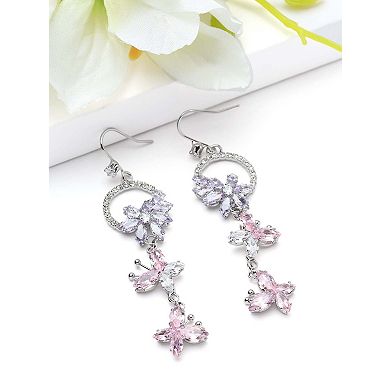 AGP PARIS Floral Halo Chandelier Earrings