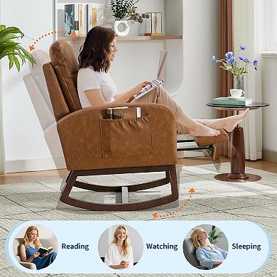 ANIXOL High Back Rocking Chair with Footrest