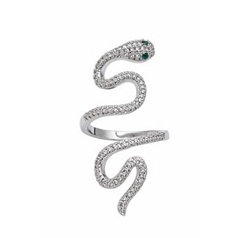 AGP PARIS Pavé Snake Coiled Ring - Free Size