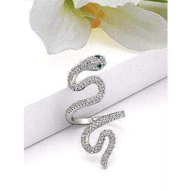 AGP PARIS Pavé Snake Coiled Ring - Free Size