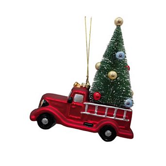 St. Nicholas Square® Glass Truck With Tree Christmas Ornament