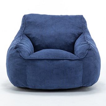 GOODSILO Large Comfort Corduroy Bean Bag Sofa Chair with Armrests for Adults