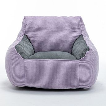 GOODSILO Large Comfort Corduroy Bean Bag Sofa Chair with Armrests for Adults