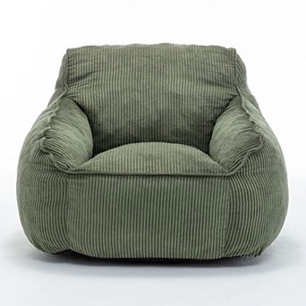 GOODSILO Large Comfort Corduroy Bean Bag Sofa Chair with Armrests for Adults