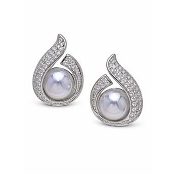 AGP PARIS Swirl Opalescent Stone Stud Earrings