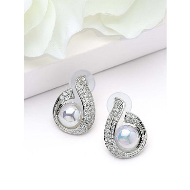 AGP PARIS Swirl Opalescent Stone Stud Earrings