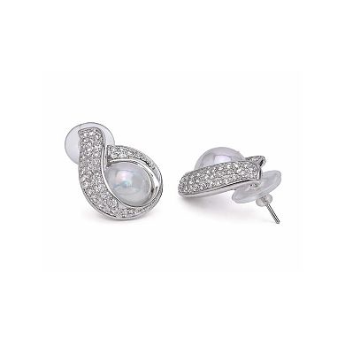 AGP PARIS Swirl Opalescent Stone Stud Earrings