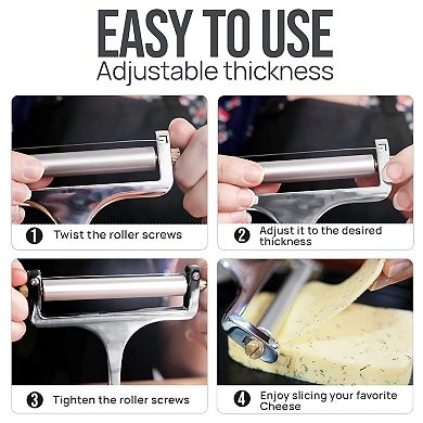 Premium Stainless Steel Wire Cheese Slicer With 2 Extra Wires