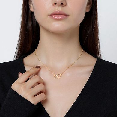 Interlocking Heart Pendant Necklace Minimalist Double Heart Chain Jewelry