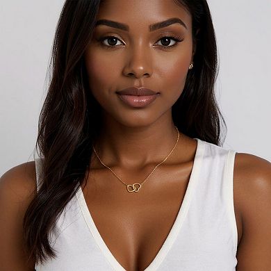 Interlocking Heart Pendant Necklace Minimalist Double Heart Chain Jewelry