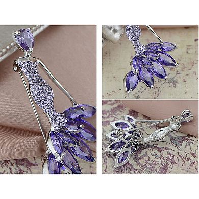 Womens Rhinestones Mermaid Design Brooch Pin