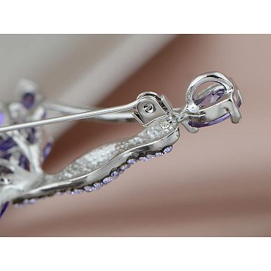 Womens Rhinestones Mermaid Design Brooch Pin
