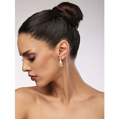 AGP PARIS Angular Pavé Hoop Earrings