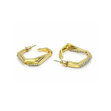 AGP PARIS Angular Pavé Hoop Earrings