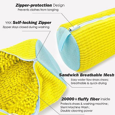 Shoe Washing Machine Bag, 2-Pack Laundry Shoe Bag for Washer and Dryer, Reusable Shoe Cleaning Bag