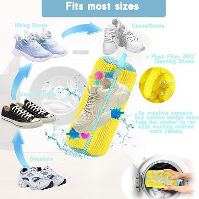 Shoe Washing Machine Bag, 2-Pack Laundry Shoe Bag for Washer and Dryer, Reusable Shoe Cleaning Bag
