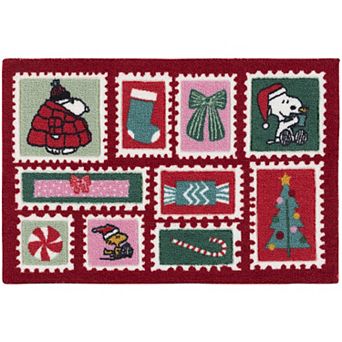St. Nicholas Square® Peanuts Post Stamps Carved Rug